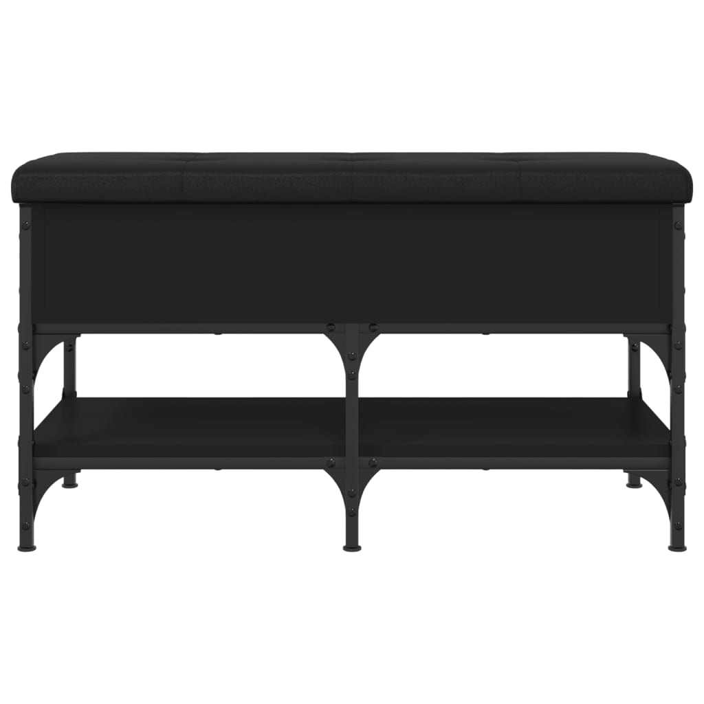 Schoenenbank Bewerkt Hout 82 x 42 x 45 cm Zwart