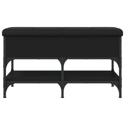 Schoenenbank Bewerkt Hout 82 x 42 x 45 cm Zwart