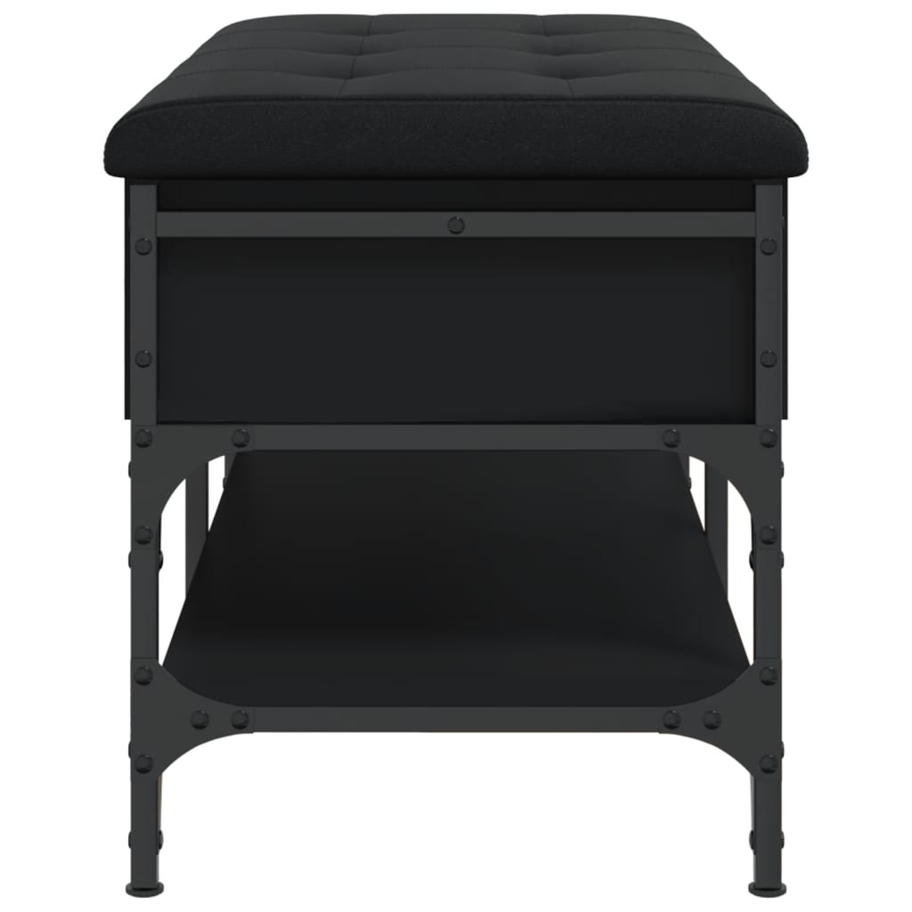 Schoenenbank Bewerkt Hout 82 x 42 x 45 cm Zwart