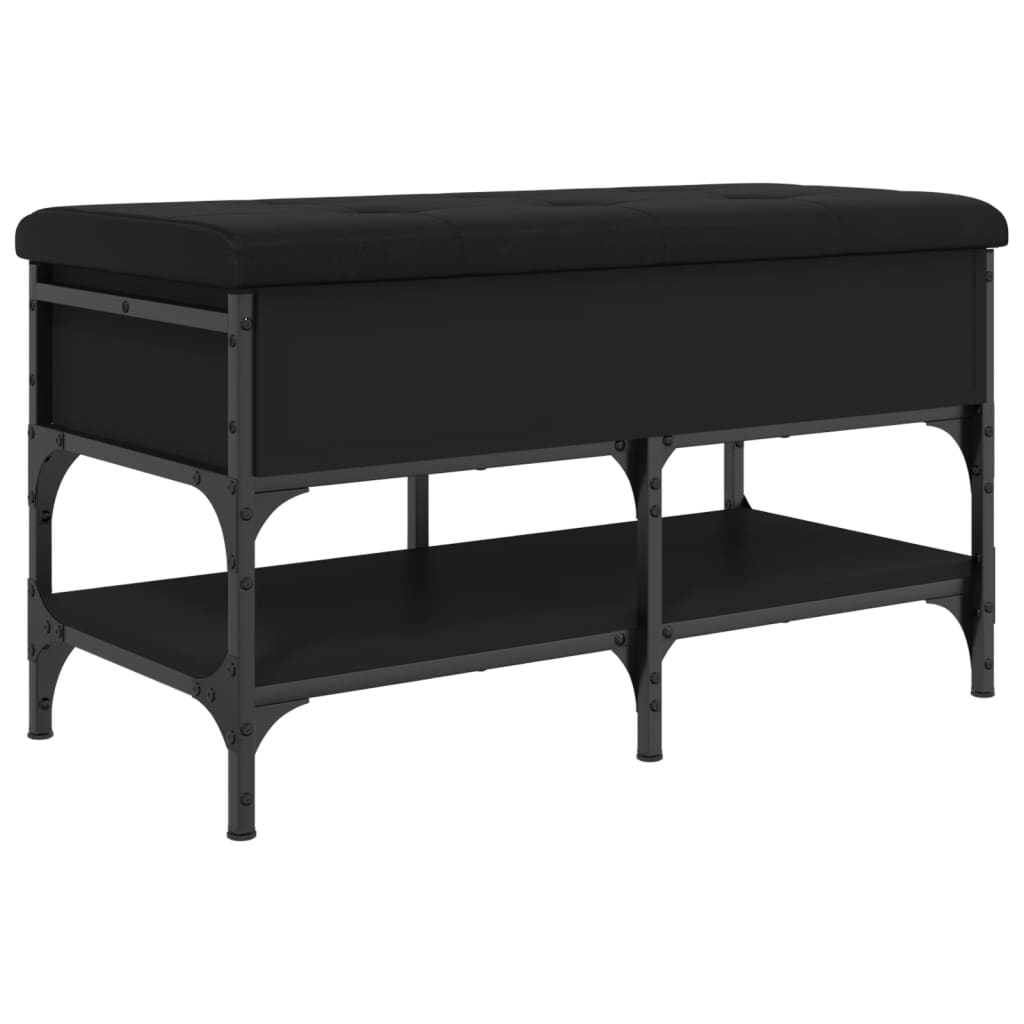 Schoenenbank Bewerkt Hout 82 x 42 x 45 cm Zwart