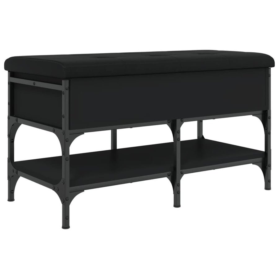 Schoenenbank Bewerkt Hout 82 x 42 x 45 cm Zwart