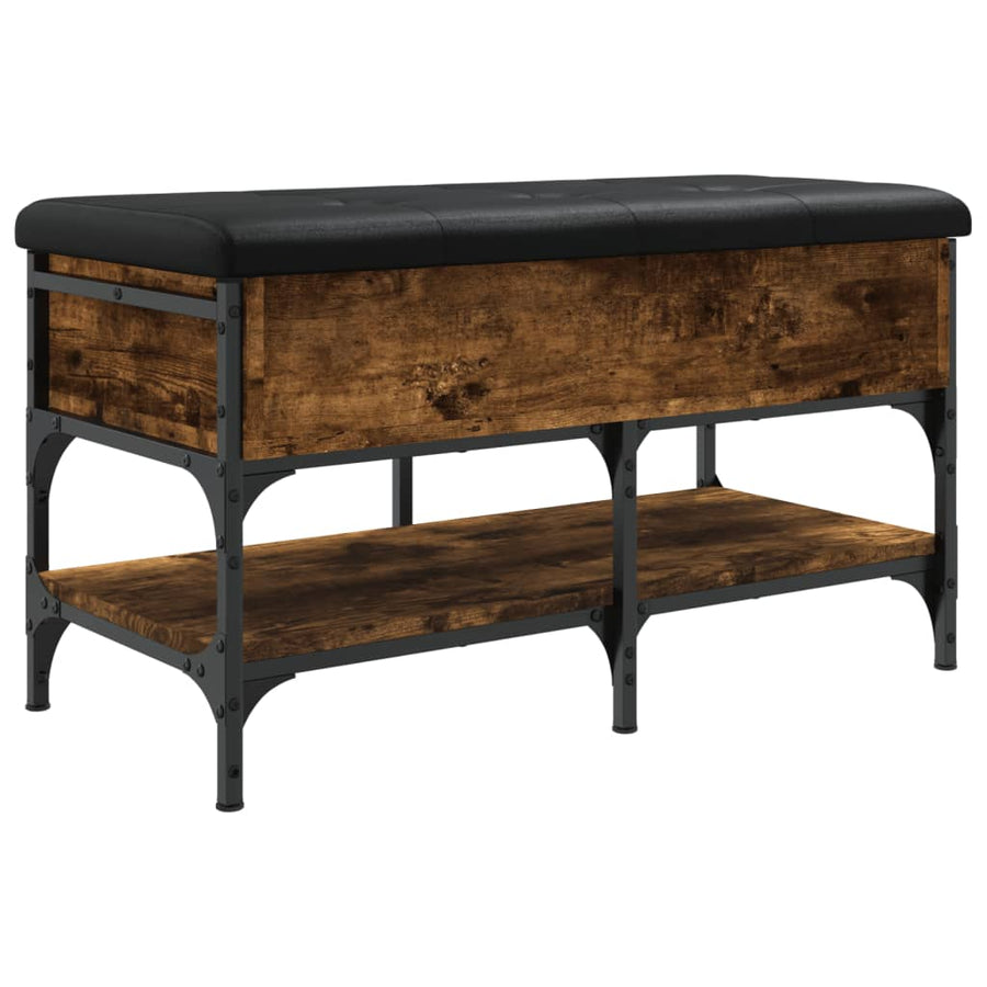 Schoenenbank Bewerkt Hout Kleurig 82 x 42 x 45 cm Gerookt eiken