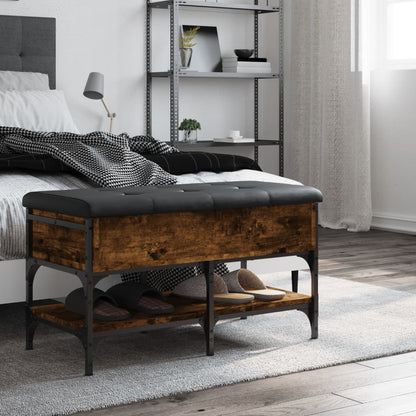 Schoenenbank Bewerkt Hout Kleurig 82 x 42 x 45 cm Gerookt eiken