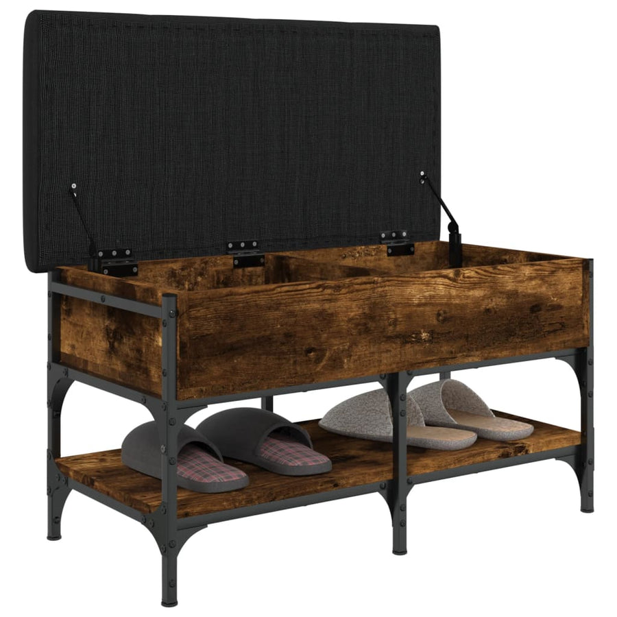 Schoenenbank Bewerkt Hout Kleurig 82 x 42 x 45 cm Gerookt eiken
