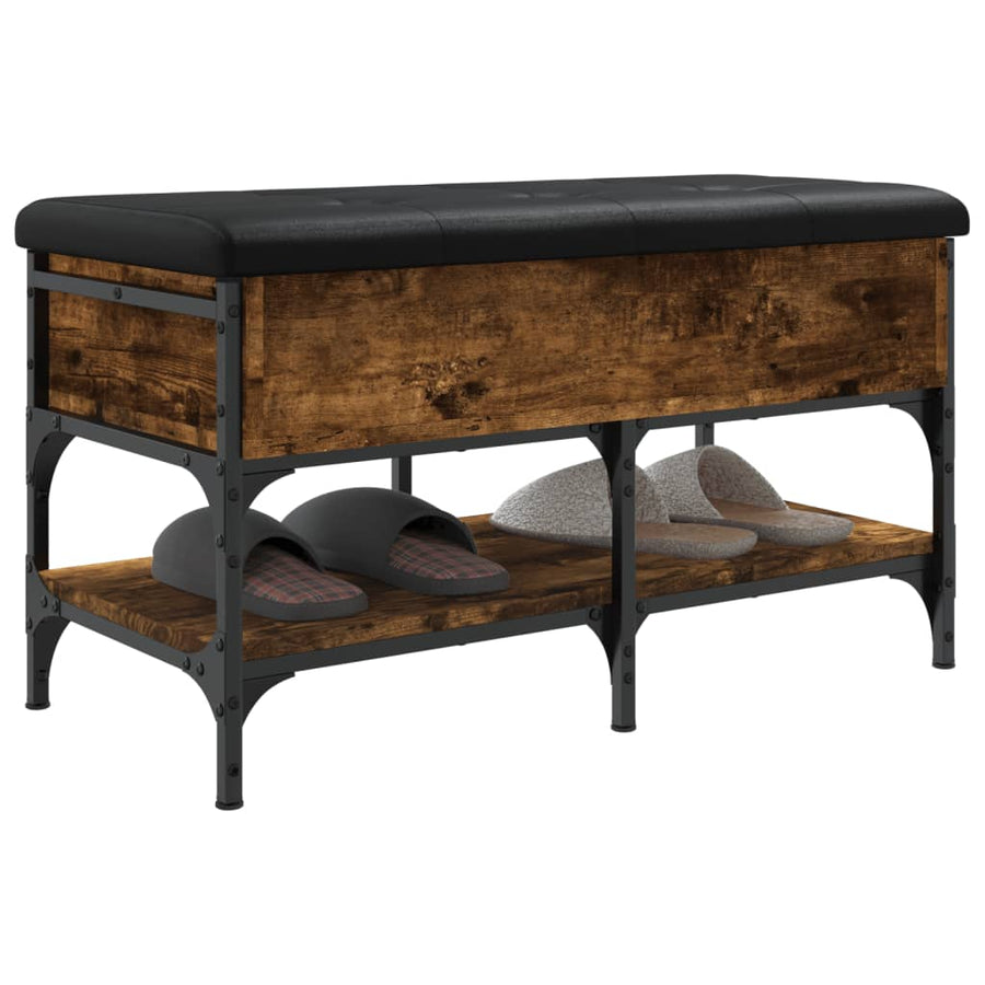 Schoenenbank Bewerkt Hout Kleurig 82 x 42 x 45 cm Gerookt eiken