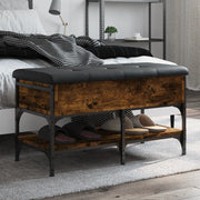 Schoenenbank 82x42x45 cm bewerkt hout gerookt eiken