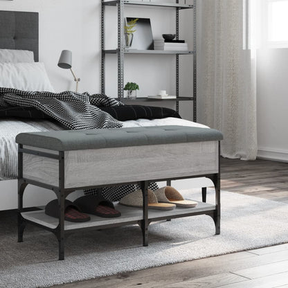 Schoenenbank Bewerkt Hout Eikenkleurig 82 x 42 x 45 cm Grijs sonoma