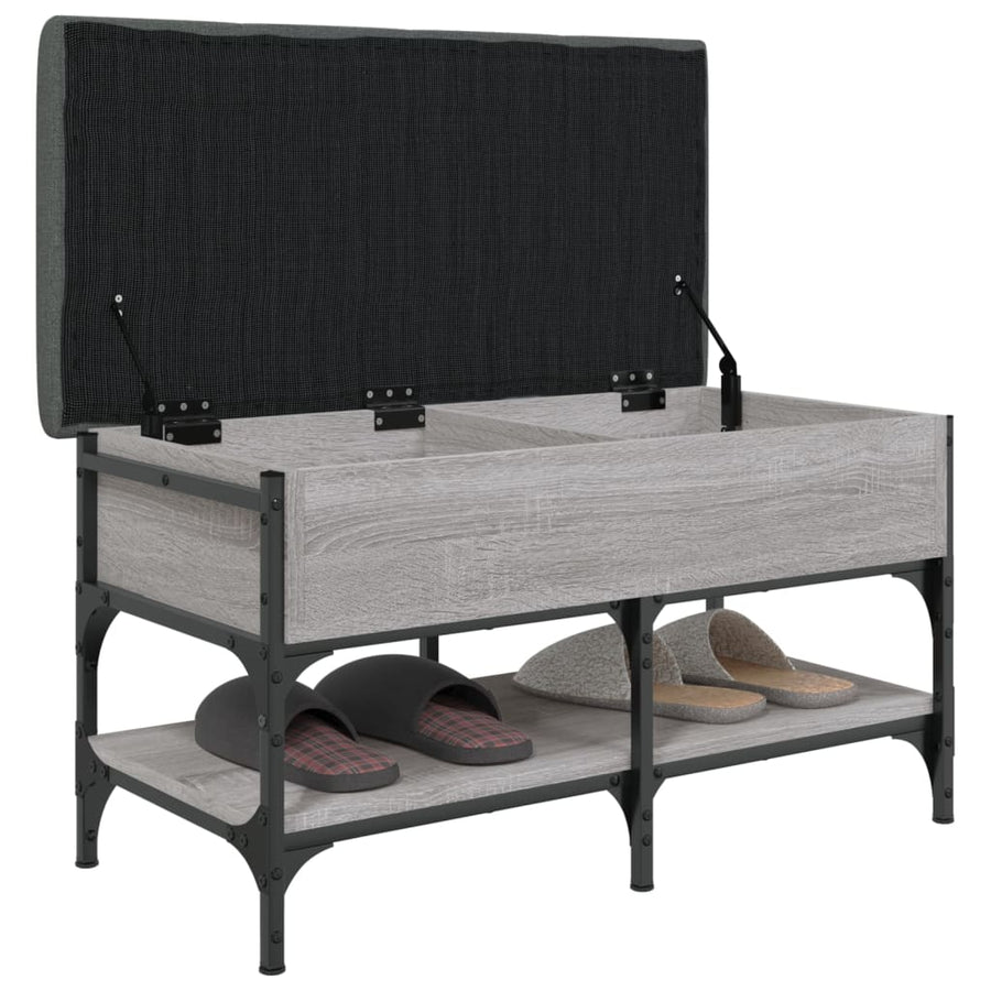 Schoenenbank Bewerkt Hout Eikenkleurig 82 x 42 x 45 cm Grijs sonoma