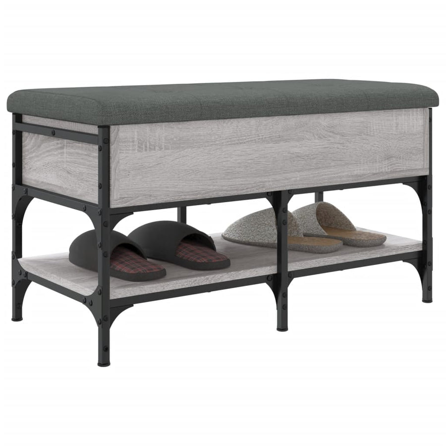 Schoenenbank Bewerkt Hout Eikenkleurig 82 x 42 x 45 cm Grijs sonoma