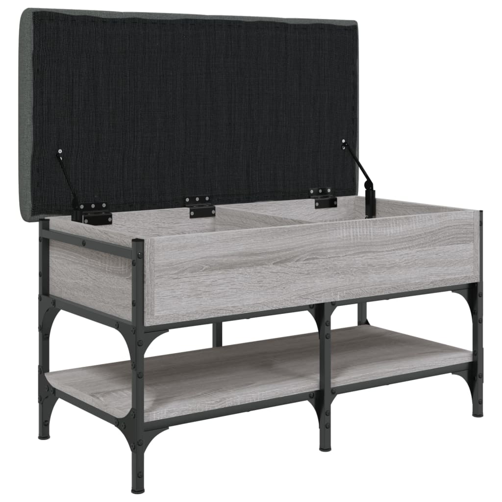 Schoenenbank Bewerkt Hout Eikenkleurig 82 x 42 x 45 cm Grijs sonoma