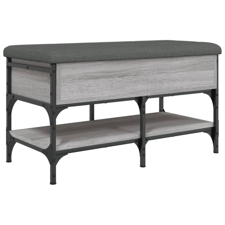 Schoenenbank Bewerkt Hout Eikenkleurig 82 x 42 x 45 cm Grijs sonoma