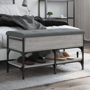 Schoenenbank 82x42x45 cm bewerkt hout grijs