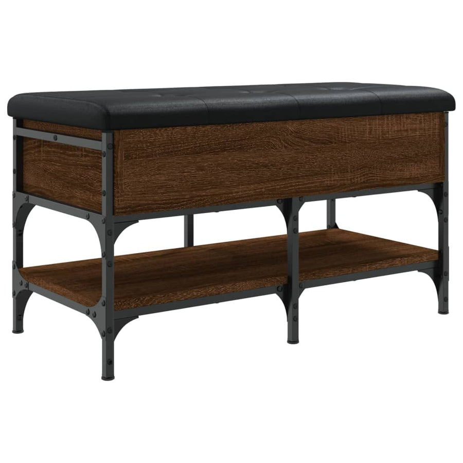 Schoenenbank Bewerkt Hout Bruineikenkleurig 82 x 42 x 45 cm bruin eikenkleur