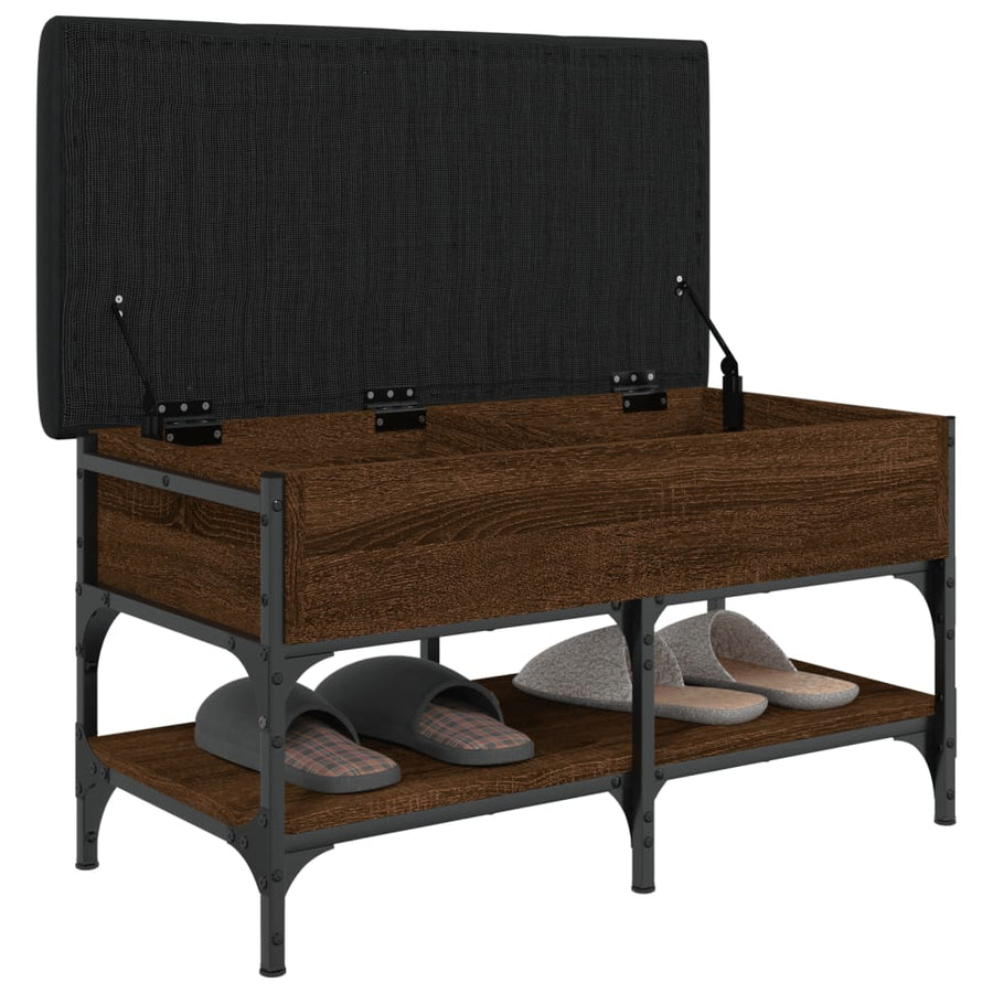 Schoenenbank Bewerkt Hout Bruineikenkleurig 82 x 42 x 45 cm bruin eikenkleur