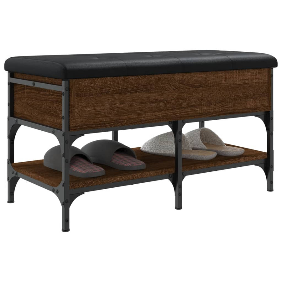 Schoenenbank Bewerkt Hout Bruineikenkleurig 82 x 42 x 45 cm bruin eikenkleur