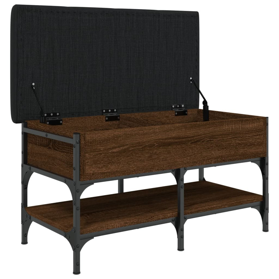 Schoenenbank Bewerkt Hout Bruineikenkleurig 82 x 42 x 45 cm bruin eikenkleur