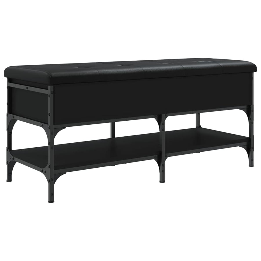Schoenenbank Bewerkt Hout 102 x 42 x 45 cm Zwart