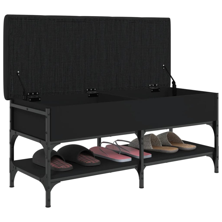 Schoenenbank Bewerkt Hout 102 x 42 x 45 cm Zwart