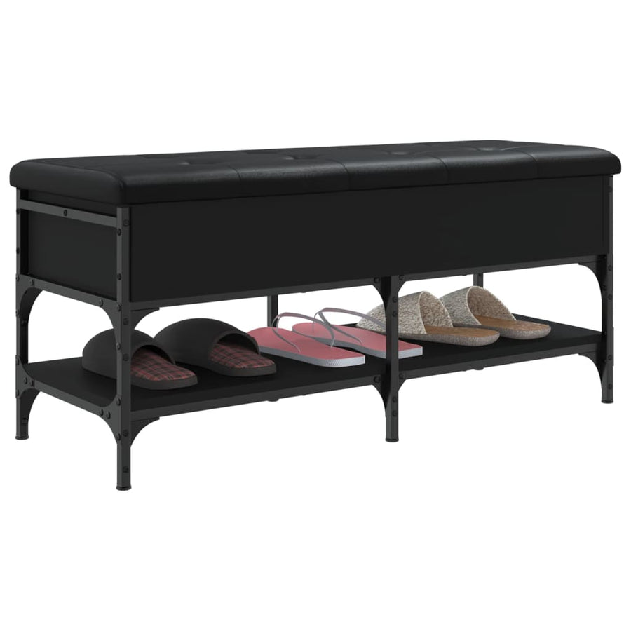 Schoenenbank Bewerkt Hout 102 x 42 x 45 cm Zwart