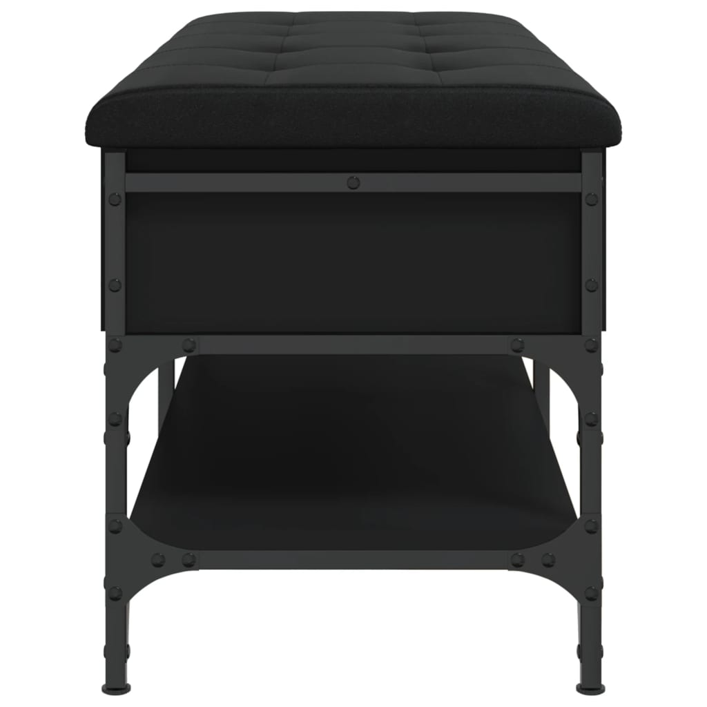 Schoenenbank Bewerkt Hout 102 x 42 x 45 cm Zwart