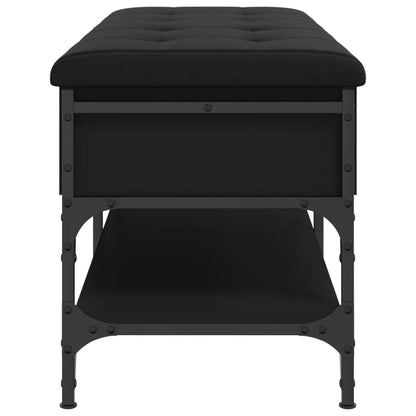 Schoenenbank Bewerkt Hout 102 x 42 x 45 cm Zwart