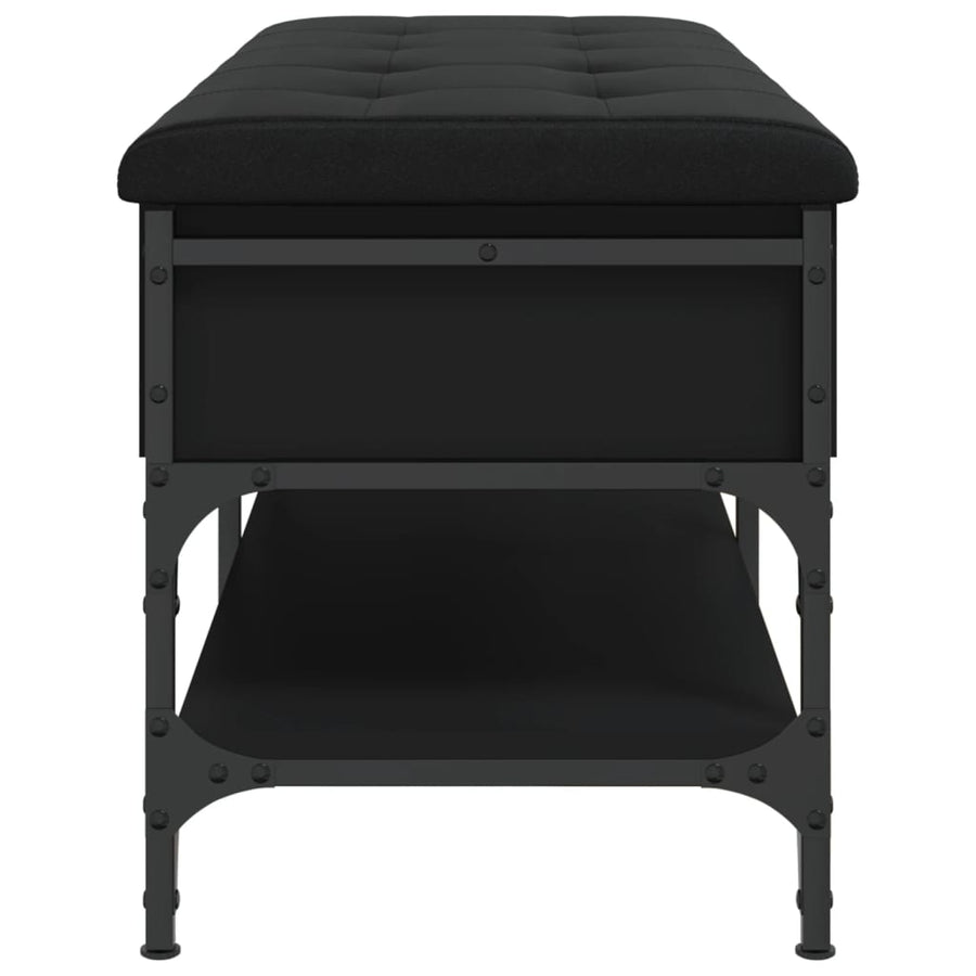 Schoenenbank Bewerkt Hout 102 x 42 x 45 cm Zwart