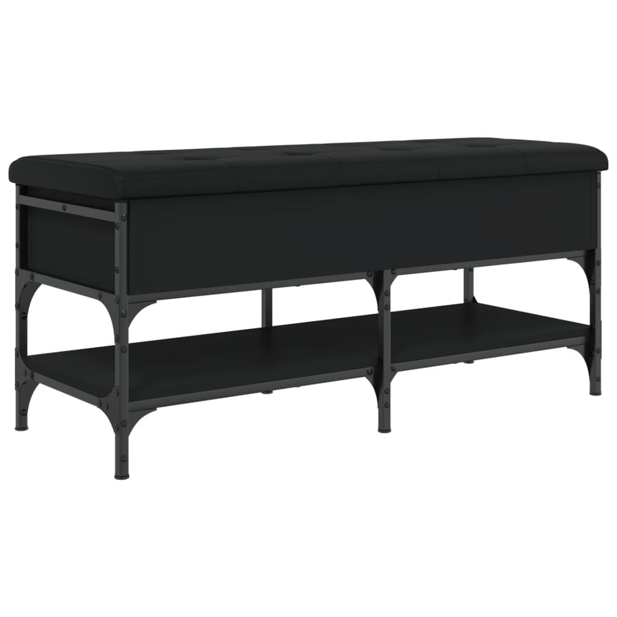 Schoenenbank Bewerkt Hout 102 x 42 x 45 cm Zwart