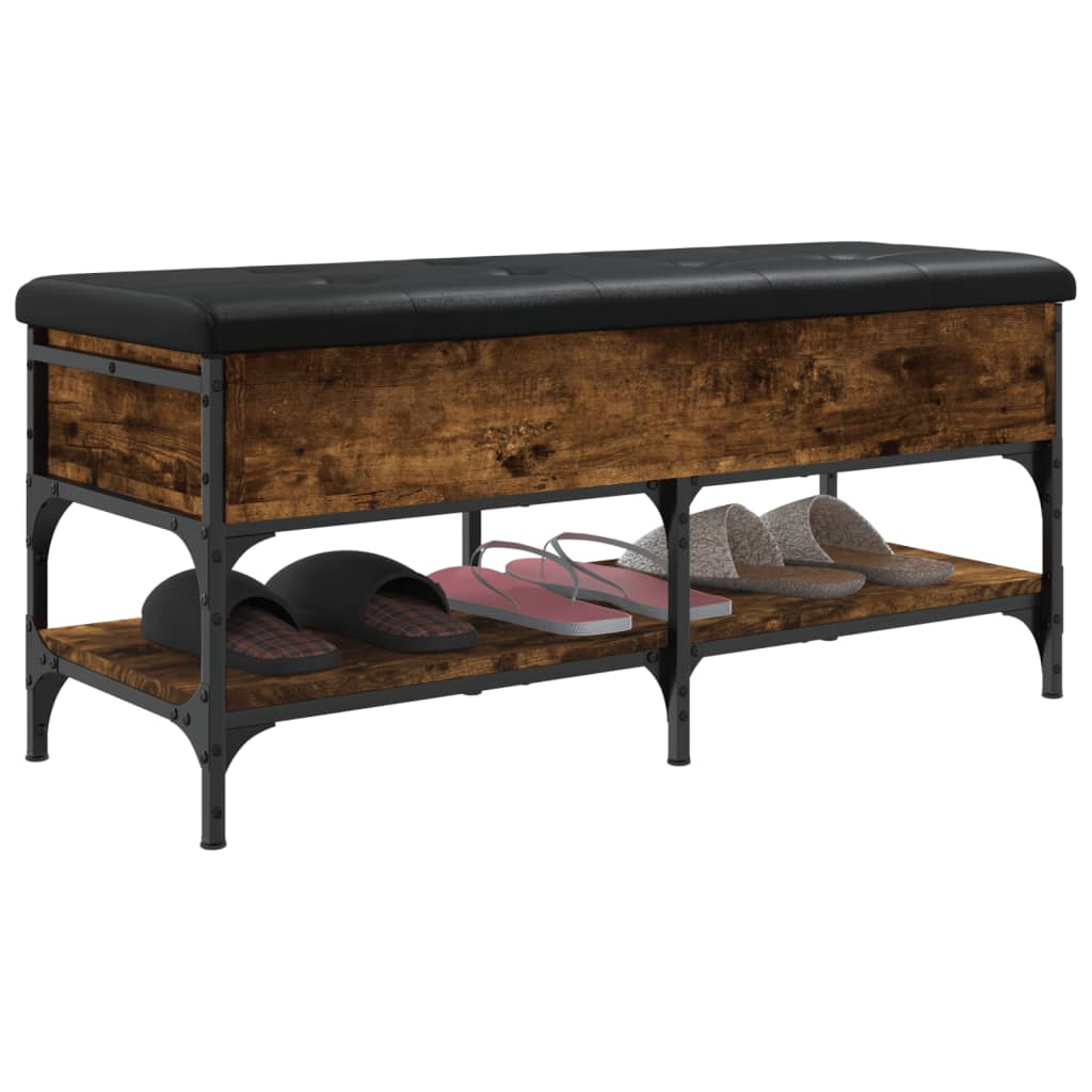 Schoenenbank Bewerkt Hout Kleurig 102 x 42 x 45 cm Gerookt eiken