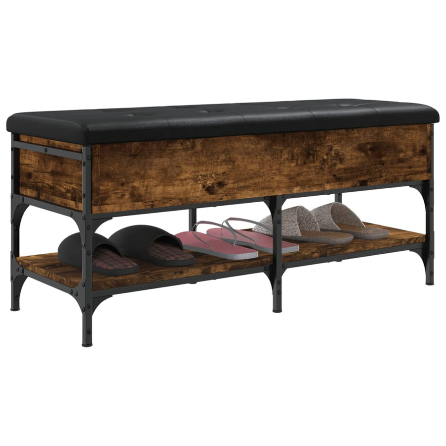 Schoenenbank Bewerkt Hout Kleurig 102 x 42 x 45 cm Gerookt eiken