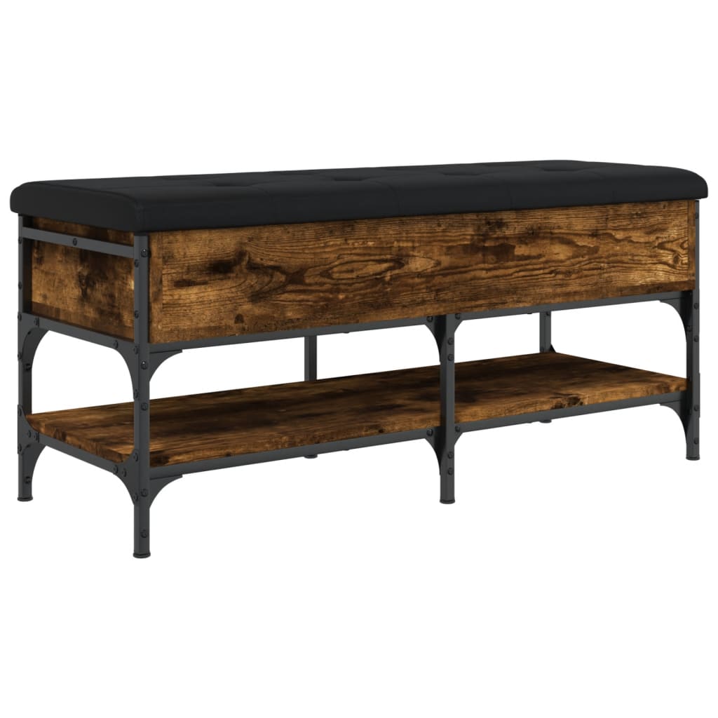Schoenenbank Bewerkt Hout Kleurig 102 x 42 x 45 cm Gerookt eiken