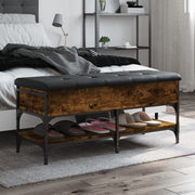 Schoenenbank 102x42x45 cm bewerkt hout gerookt eiken