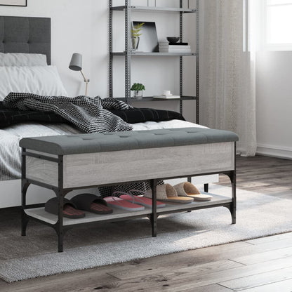 Schoenenbank Bewerkt Hout Eikenkleur 102 x 42 x 45 cm Grijs sonoma