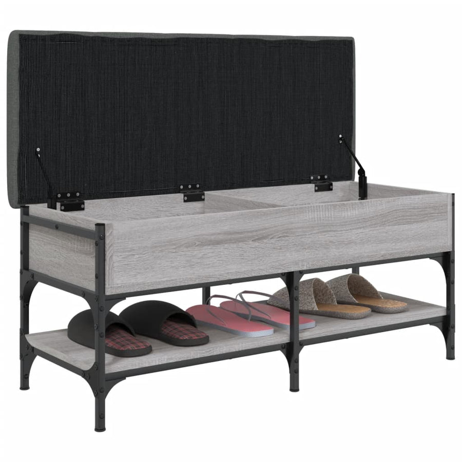 Schoenenbank Bewerkt Hout Eikenkleur 102 x 42 x 45 cm Grijs sonoma