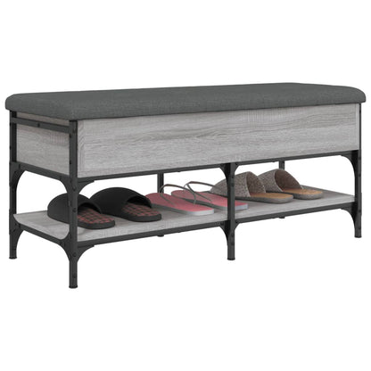 Schoenenbank Bewerkt Hout Eikenkleur 102 x 42 x 45 cm Grijs sonoma