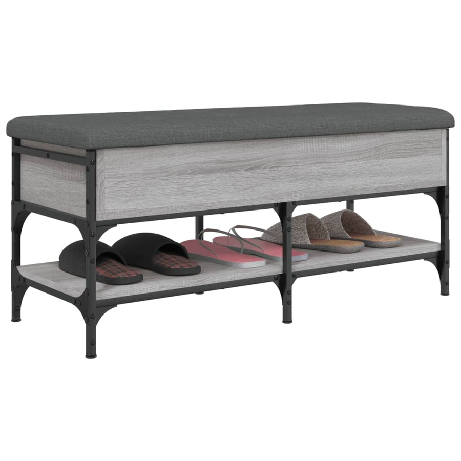Schoenenbank Bewerkt Hout Eikenkleur 102 x 42 x 45 cm Grijs sonoma