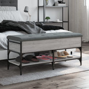 Schoenenbank 102x42x45 cm bewerkt hout grijs