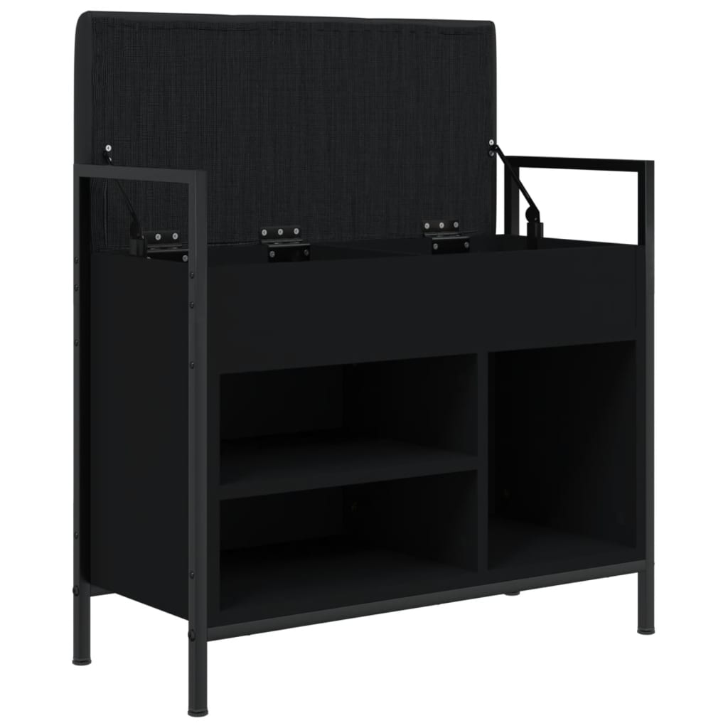 Schoenenbankje 65,5X32X57,5 Cm Bewerkt Hout 65.5 x 32 x 57.5 cm Zwart