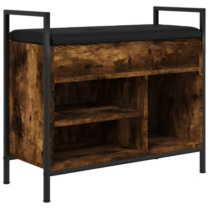 Schoenenbankje 65,5X32X57,5Cm Bewerkt Hout Kleurig 65.5 x 32 x 57.5 cm Gerookt eiken
