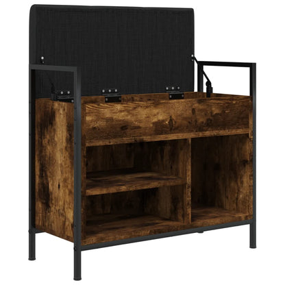 Schoenenbankje 65,5X32X57,5Cm Bewerkt Hout Kleurig 65.5 x 32 x 57.5 cm Gerookt eiken
