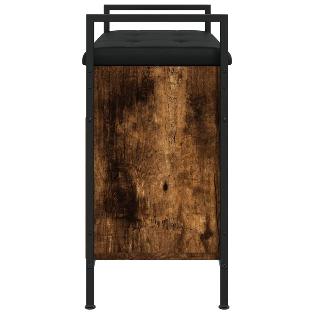 Schoenenbankje 65,5X32X57,5Cm Bewerkt Hout Kleurig 65.5 x 32 x 57.5 cm Gerookt eiken