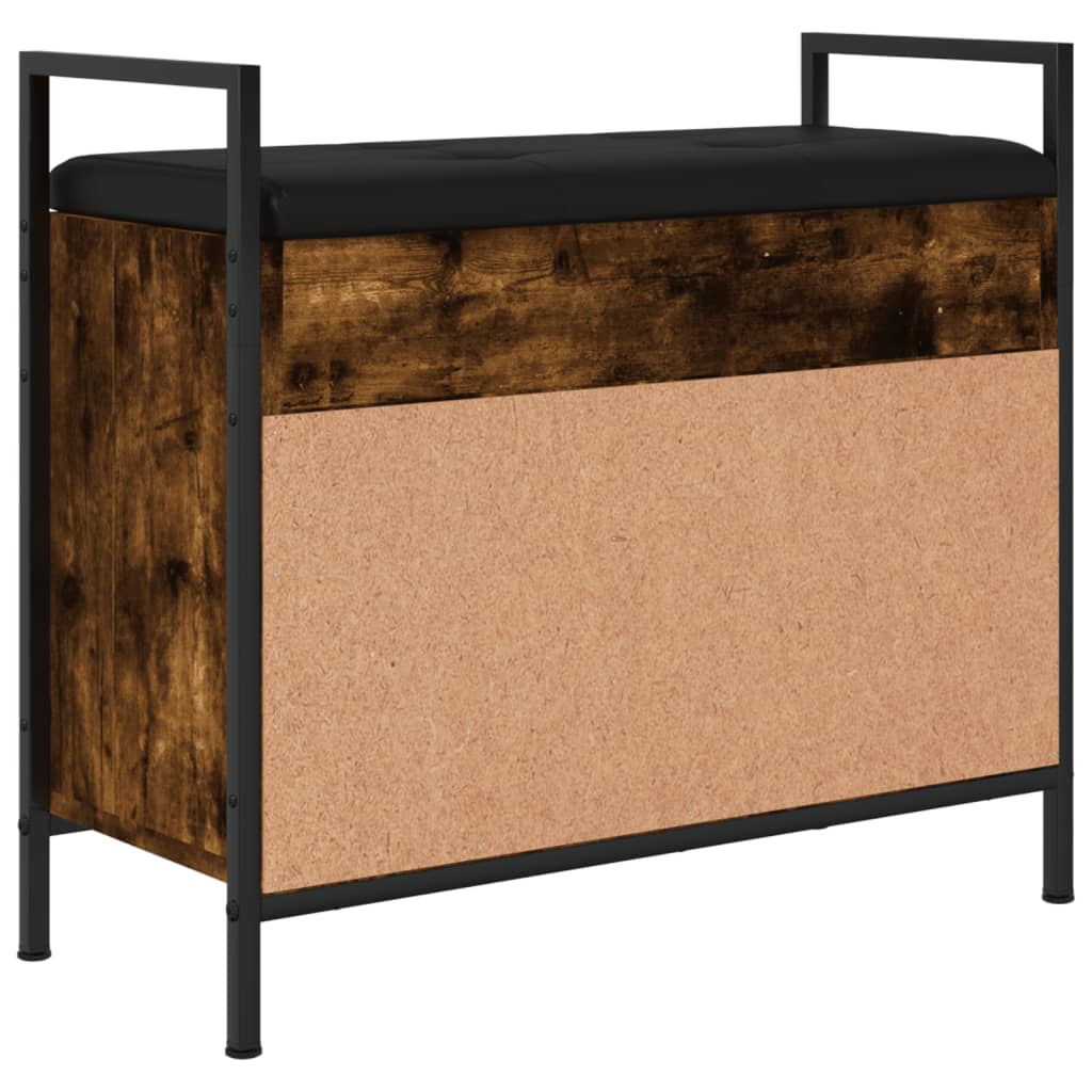 Schoenenbankje 65,5X32X57,5Cm Bewerkt Hout Kleurig 65.5 x 32 x 57.5 cm Gerookt eiken