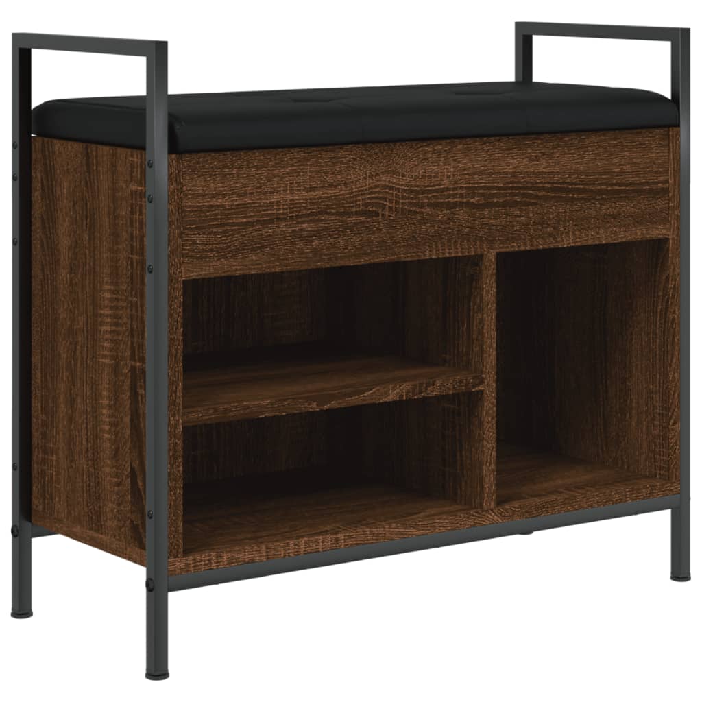 Schoenenbankje 65,5X32X57,5 Cm Bewerkt Hout Bruineikenkleurig 65.5 x 32 x 57.5 cm bruin eikenkleur
