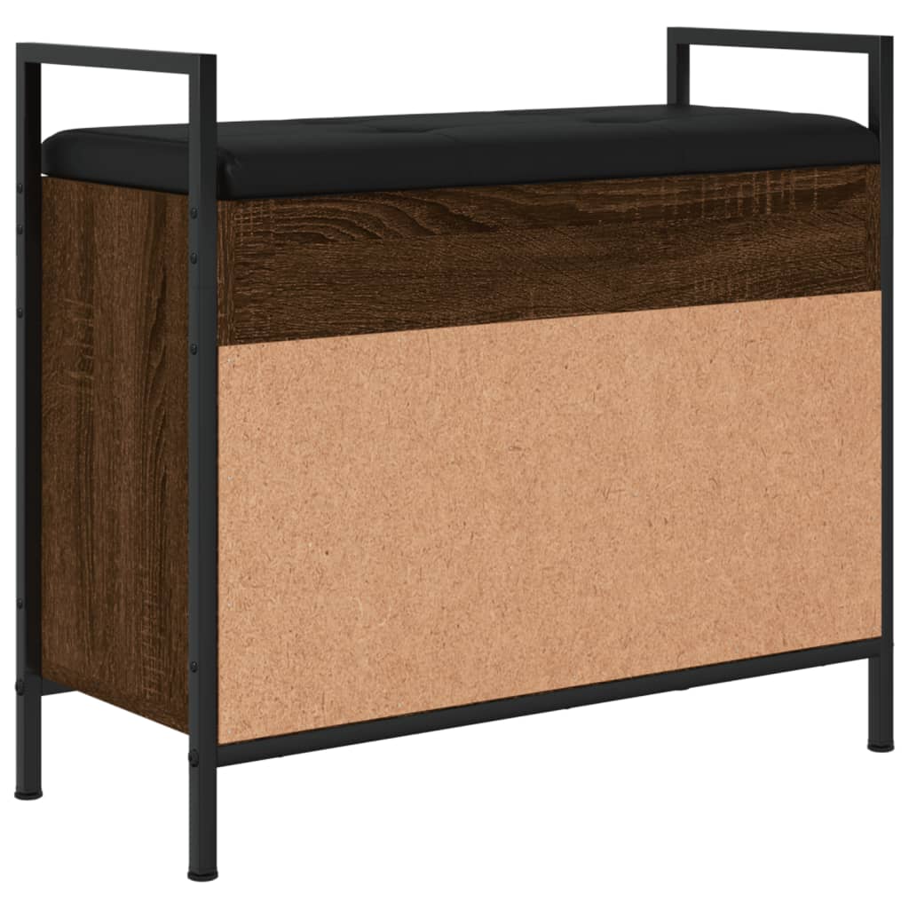 Schoenenbankje 65,5X32X57,5 Cm Bewerkt Hout Bruineikenkleurig 65.5 x 32 x 57.5 cm bruin eikenkleur