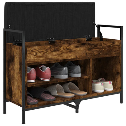Schoenenbank 85,5X32X57,5 Cm Bewerkt Hout Kleurig 85.5 x 32 x 57.5 cm Gerookt eiken