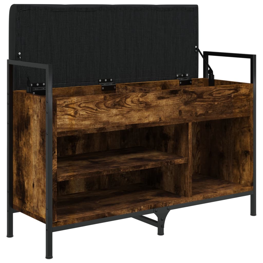 Schoenenbank 85,5X32X57,5 Cm Bewerkt Hout Kleurig 85.5 x 32 x 57.5 cm Gerookt eiken