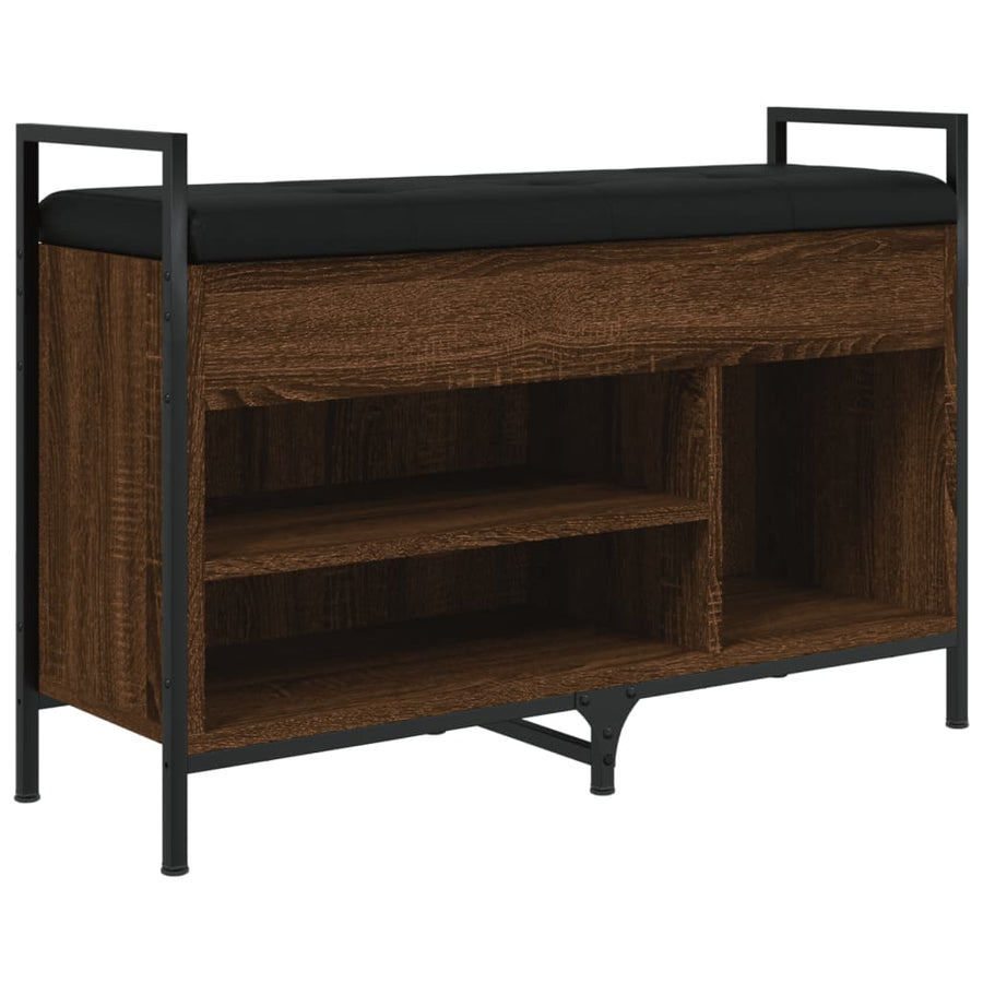 Schoenenbank 85,5X32X57,5 Cm Bewerkt Hout Bruineikenkleurig 85.5 x 32 x 57.5 cm bruin eikenkleur