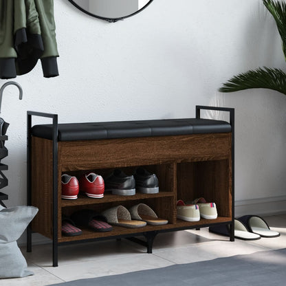 Schoenenbank 85,5X32X57,5 Cm Bewerkt Hout Bruineikenkleurig 85.5 x 32 x 57.5 cm bruin eikenkleur