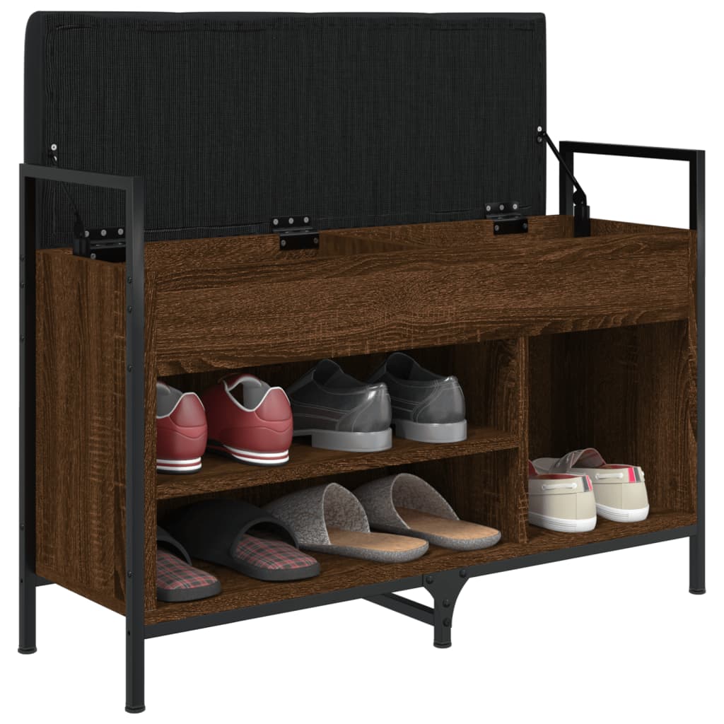 Schoenenbank 85,5X32X57,5 Cm Bewerkt Hout Bruineikenkleurig 85.5 x 32 x 57.5 cm bruin eikenkleur