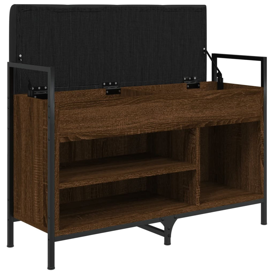 Schoenenbank 85,5X32X57,5 Cm Bewerkt Hout Bruineikenkleurig 85.5 x 32 x 57.5 cm bruin eikenkleur