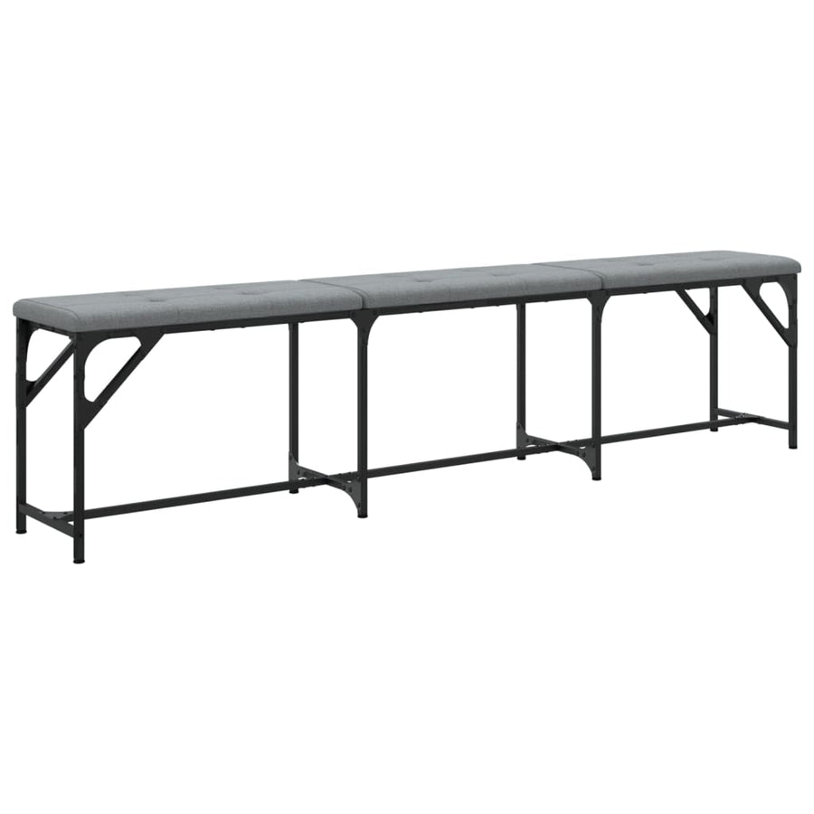 Eetkamerbank Staal En Stof 186 x 32 x 45 cm Lichtgrijs